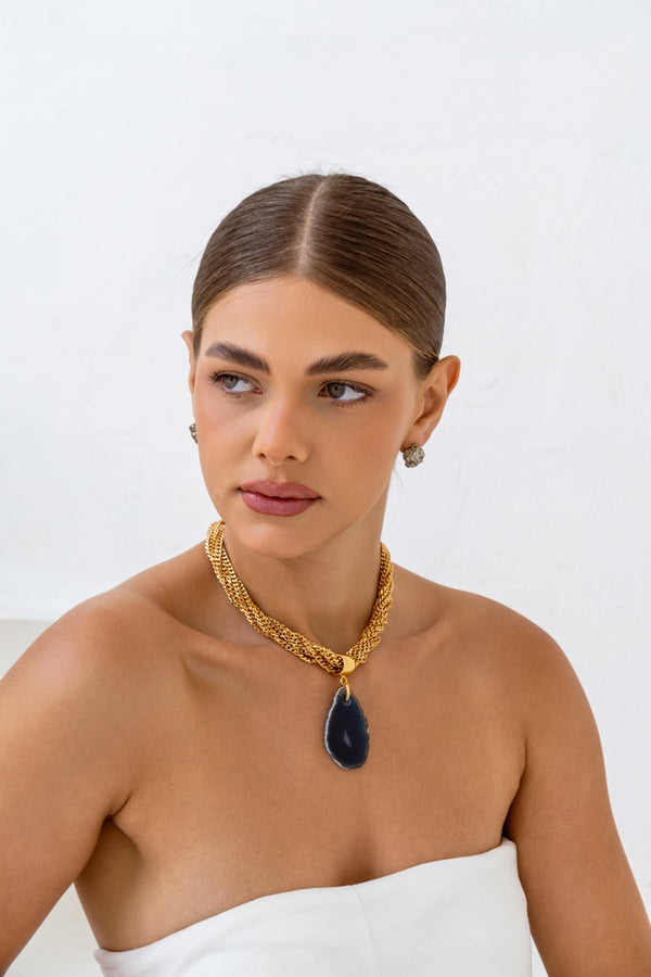 Colar Terra Tote - Ágata Azul