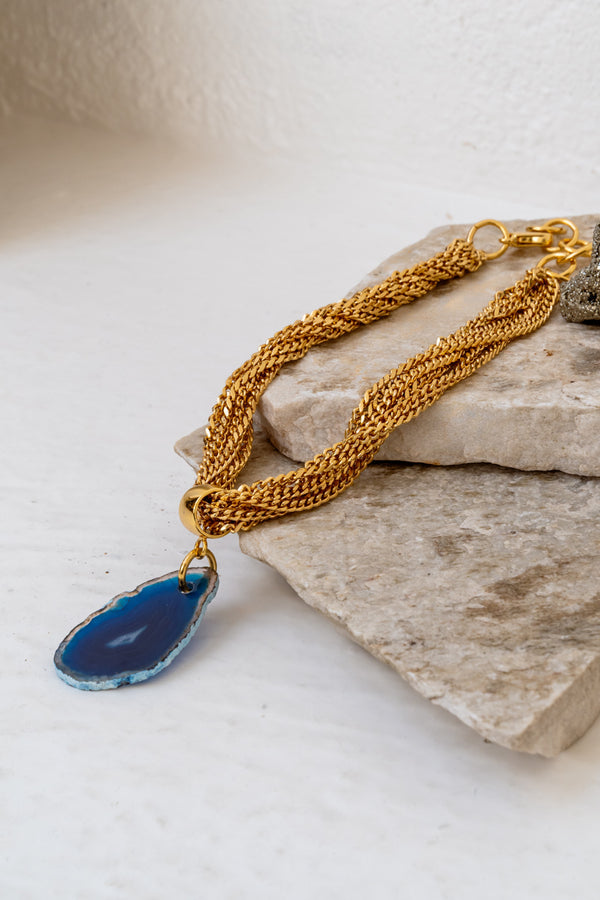 Colar Terra Tote - Ágata Azul